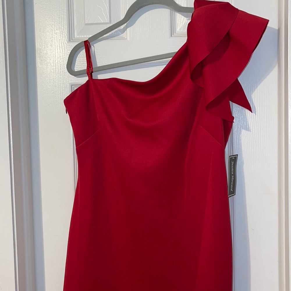 One shoulder Jessica Howard Red Cocktail Dress